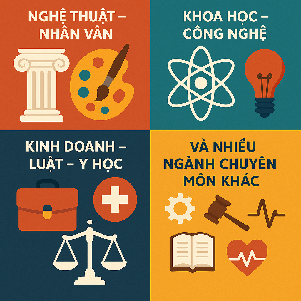 Đa dạng chương trình ở các lĩnh vực