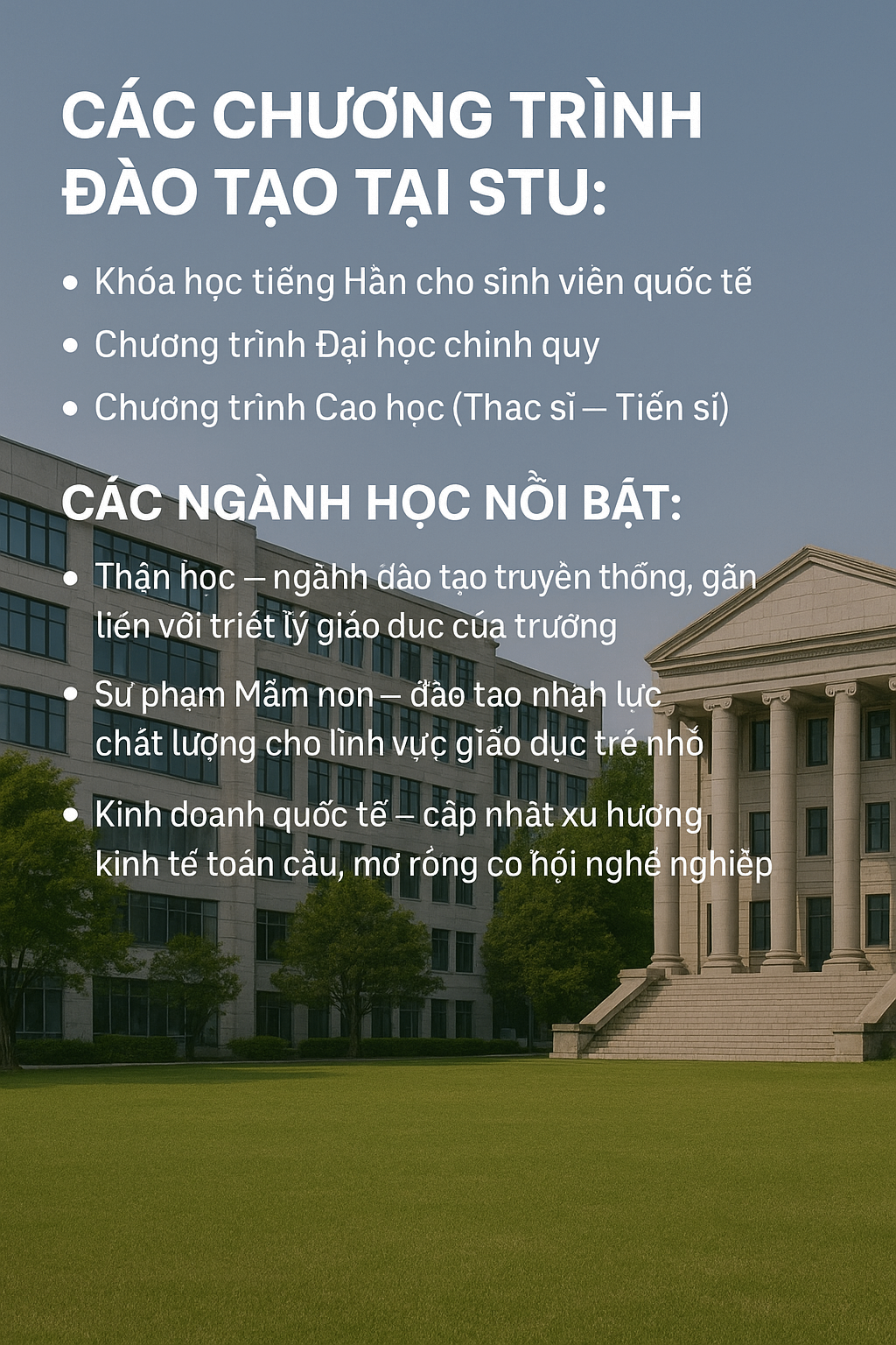 chương trình đào tạo và ngành học nổi bật